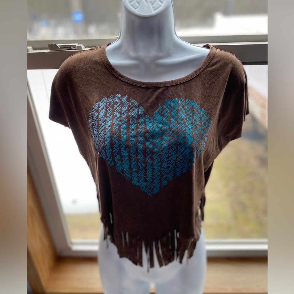 Girls 10/12, Mudd, super soft fringe tee